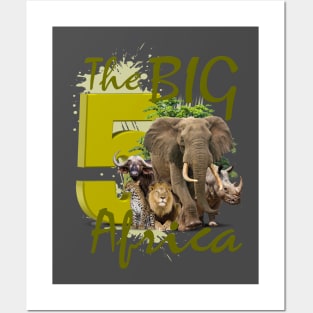 Africa's BIG Five Animals Posters and Art